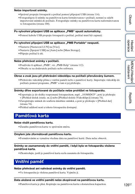 Sony DSC-W380 - DSC-W380 Guide pratique Tch&egrave;que