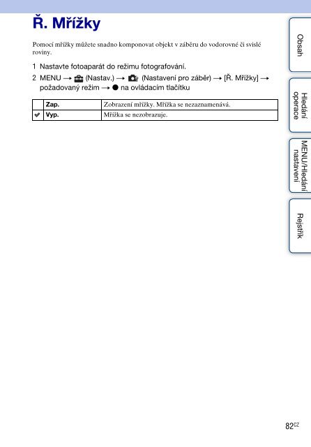 Sony DSC-W380 - DSC-W380 Guide pratique Tch&egrave;que