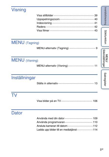 Sony DSC-W380 - DSC-W380 Guide pratique Su&eacute;dois