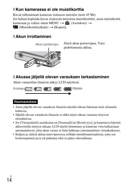 Sony DSC-W380 - DSC-W380 Consignes d&rsquo;utilisation Finlandais