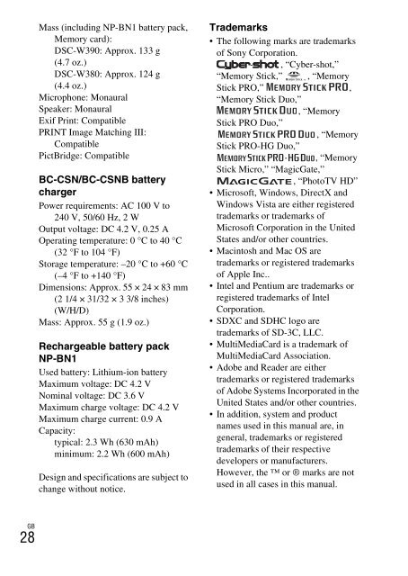 Sony DSC-W380 - DSC-W380 Consignes d&rsquo;utilisation Allemand