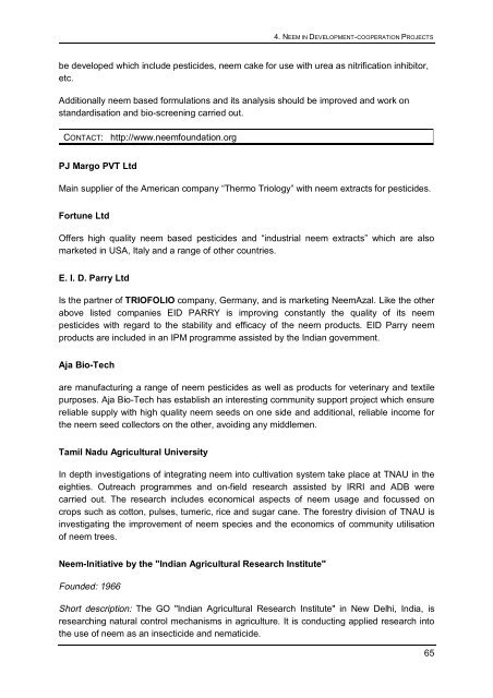 Status report on global Neem usage - Biblioteca Nacional de Portugal