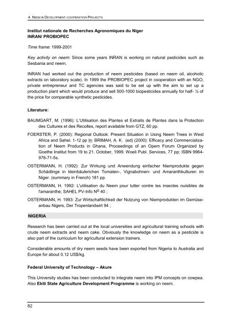 Status report on global Neem usage - Biblioteca Nacional de Portugal