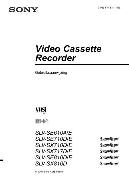 Sony SLV-SX710E - SLV-SX710E Istruzioni per l'uso Olandese