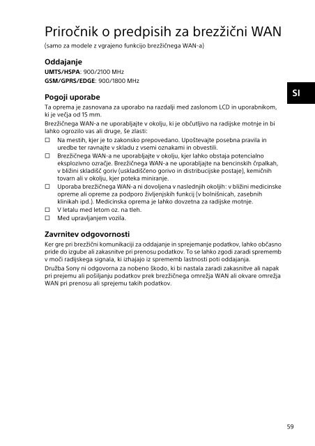 Sony SVJ2021V1E - SVJ2021V1E Documenti garanzia Croato