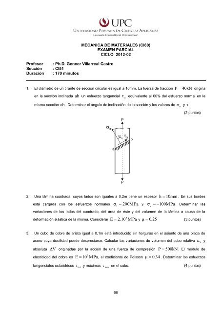 Libro Mecánica de Materiales (Prácticas y Exámenes UPC)