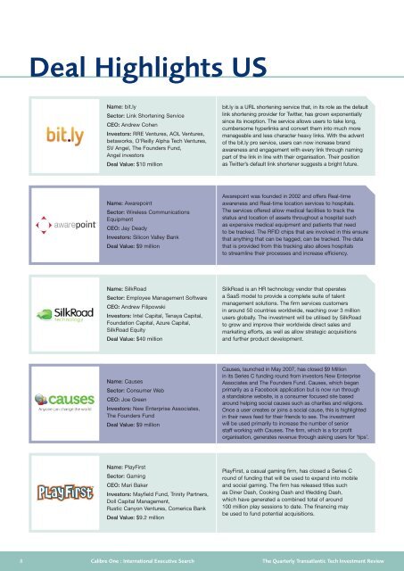 Quarterly review of the investment ecosystem in ... - Calibre One