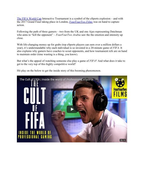 The Cult of FIFA - Football News, Transfers, Features - FourFourTwo Arabia