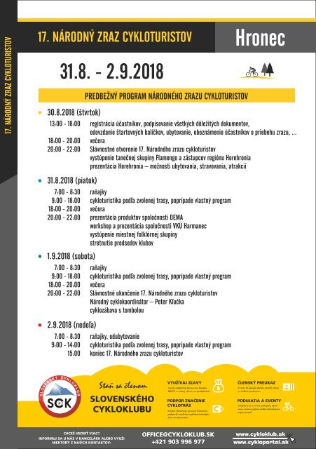 Národný zraz cykloturistov Hronec 2018