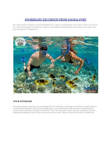 SNORKELING EXCURSION FROM SAFAGA PORT