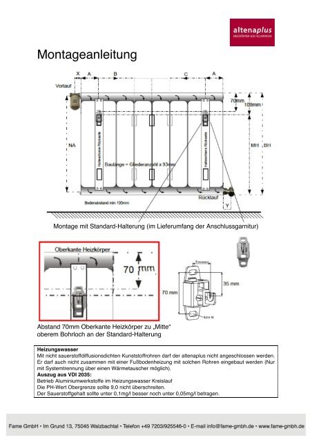 Heizkörperschablone für die Montage von Heizkörperkonsolen und den  Anschluss der Rohrleitungen - Patent 0556428