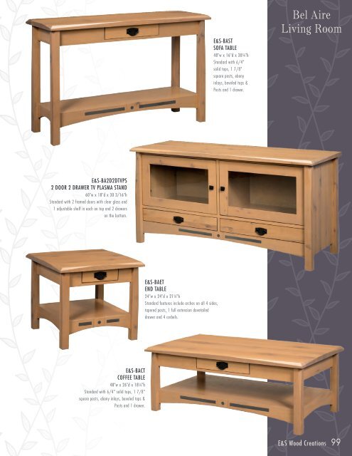 E&amp;S Wood Creations 2018 Catalog