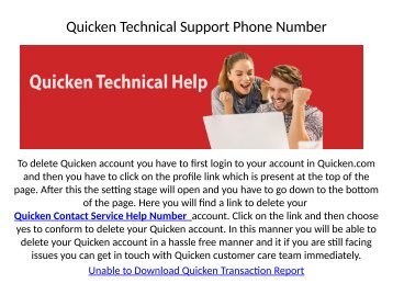 Quicken customer phone support and help