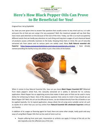 Here’s How Black Pepper Oils Can Prove to Be Beneficial for You!