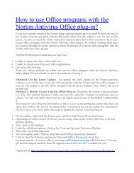 How to use Office programs with the Norton Antivirus Office plug in