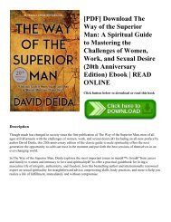 [PDF] Download The Way of the Superior Man A Spiritual Guide to Mastering the Challenges of Women  Work  and Sexual Desire (20th Anniversary Edition) Ebook  READ ONLINE