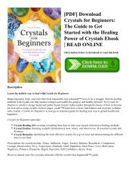 [PDF] Download Crystals for Beginners The Guide to Get Started with the Healing Power of Crystals Ebook  READ ONLINE