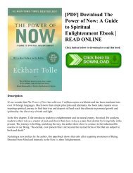 [PDF] Download The Power of Now A Guide to Spiritual Enlightenment Ebook  READ ONLINE