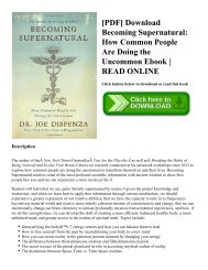 [PDF] Download Becoming Supernatural How Common People Are Doing the Uncommon Ebook  READ ONLINE