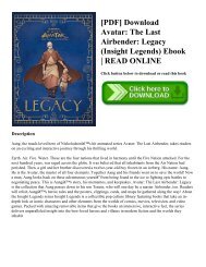 [PDF] Download Avatar The Last Airbender Legacy (Insight Legends) Ebook  READ ONLINE