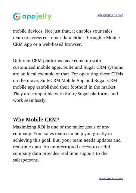 Mobile CRM App: Reasons Why It is Crucial for Your Business!