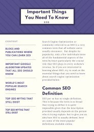 SEO: Important Things You Need To Know