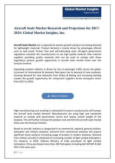 Pdf for Aircraft Seals Market