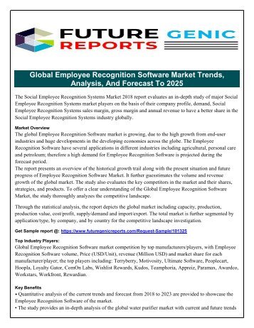 Global Employee Recognition Software Market 2018-2023 focuses On Top Companies, Research Methodology, Drivers and Opportunities