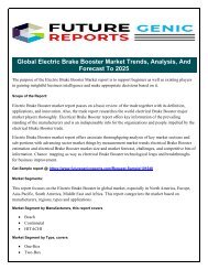 Global Electric Brake Booster Market Application Investigates Growth Inclinations for the Period Until 2020