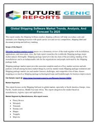 Global Shipping Software Market: New Business Opportunities & Investment Research Report 2017-2023