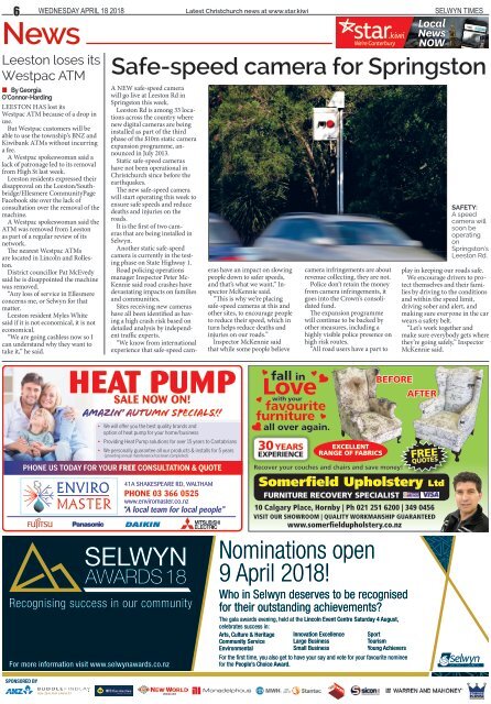 Selwyn Times: April 18, 2018