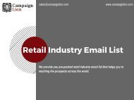 Retail Industry Email List | Retail Industry Executive Mailing Address