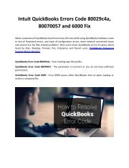 Intuit QuickBooks Errors Code 80029c4a, 80070057 and 6000 Fix