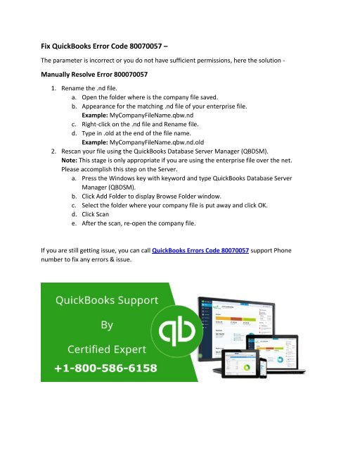 Intuit QuickBooks Errors Code 80029c4a, 80070057 and 6000 Fix