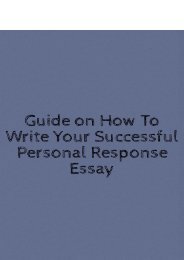 Guide on How to Write Your Successful Personal Response Essay
