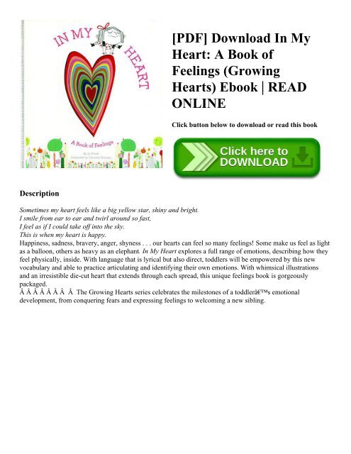 [PDF] Download In My Heart A Book of Feelings (Growing Hearts) Ebook  READ ONLINE