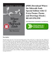 [PDF] Download Where the Sidewalk Ends Special Edition with 12 Extra Poems Poems and Drawings Ebook  READ ONLINE