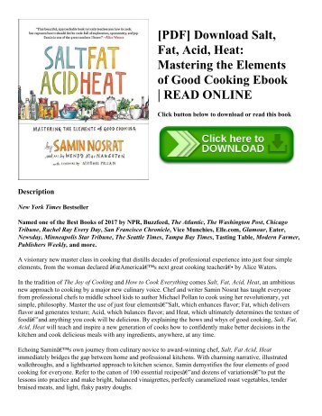 [PDF] Download Salt  Fat  Acid  Heat Mastering the Elements of Good Cooking Ebook  READ ONLINE
