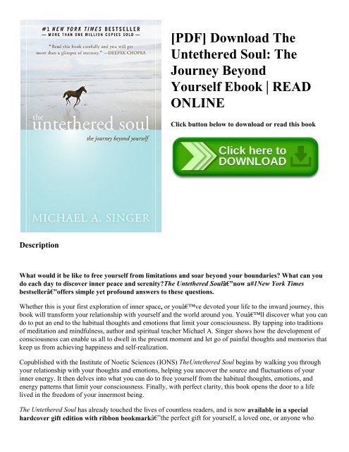 PDF] Download The Untethered Soul The Journey Beyond Yourself Ebook READ ONLINE