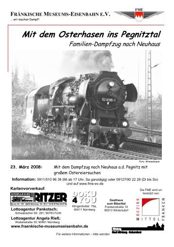 Mit dem Osterhasen ins Pegnitztal - Fränkische Museums-Eisenbahn