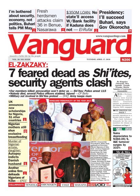 17042018 El Zakzaky 7 Feared Dead As Shi Ites Security Agents