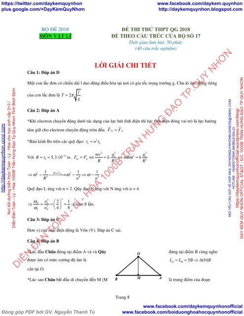 Bộ đề thi thử THPT QG 2018 Các môn TOÁN - LÍ - HÓA Các trường THPT Cả nước CÓ HƯỚNG DẪN GIẢI (Lần 10) [DC17042018]