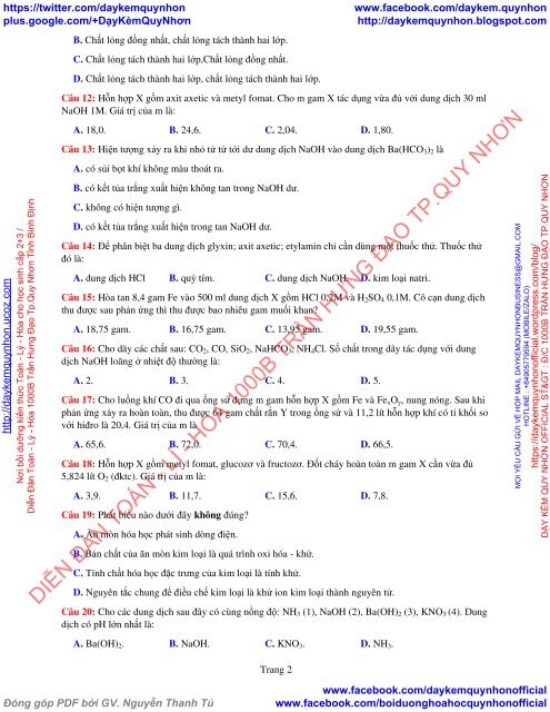 Bộ đề thi thử THPT QG 2018 Các môn TOÁN - LÍ - HÓA Các trường THPT Cả nước CÓ HƯỚNG DẪN GIẢI (Lần 10) [DC17042018]