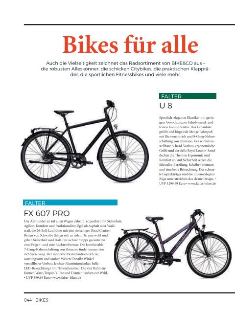 BIKE&CO - Das Magazin für Spaß und Freude am Radfahren - Ausgabe 01/2018