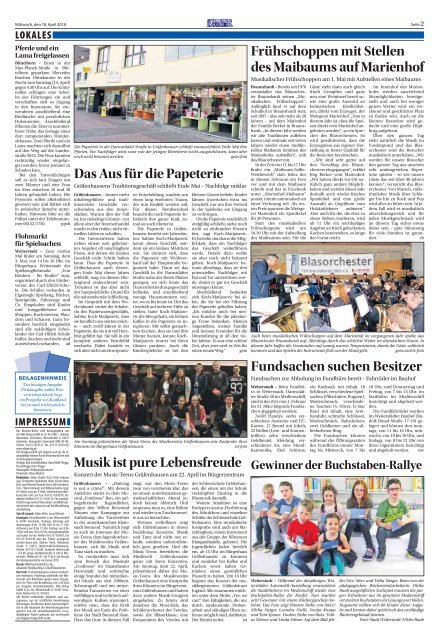 Wochen-Kurier 16/2018 - Lokalzeitung für Weiterstadt und Büttelborn