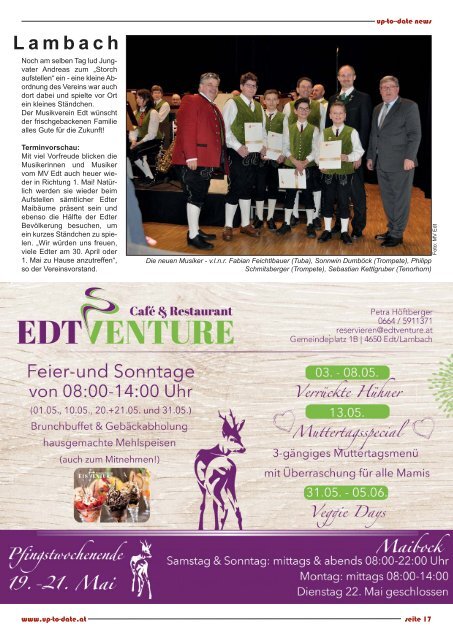 news from edt - lambach - stadl-paura Mai 2018