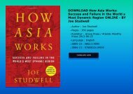 DOWNLOAD How Asia Works: Success and Failure in the World s Most Dynamic Region ONLINE - BY Joe Studwell