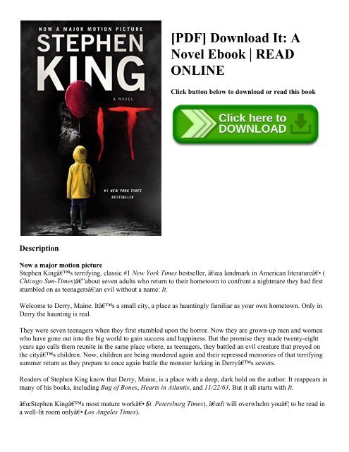 [PDF] Download It A Novel Ebook  READ ONLINE