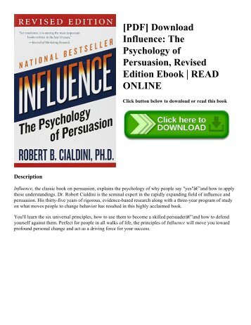 [PDF] Download Influence The Psychology of Persuasion  Revised Edition Ebook  READ ONLINE
