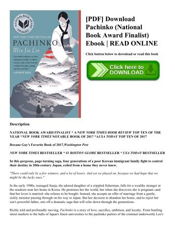 [PDF] Download Pachinko (National Book Award Finalist) Ebook  READ ONLINE